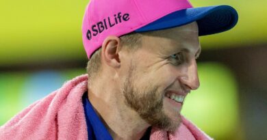 Joe Root of Rajasthan Royals during the Indian Premier League (IPL) cricket match between Chennai Super Kings and Rajasthan Royals in Chennai, India, Wednesday, April 12, 2023. (AP Photo/ R. Parthibhan)