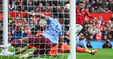 Bruno Fernandes opens the scoring for Manchester United against Aston Villa