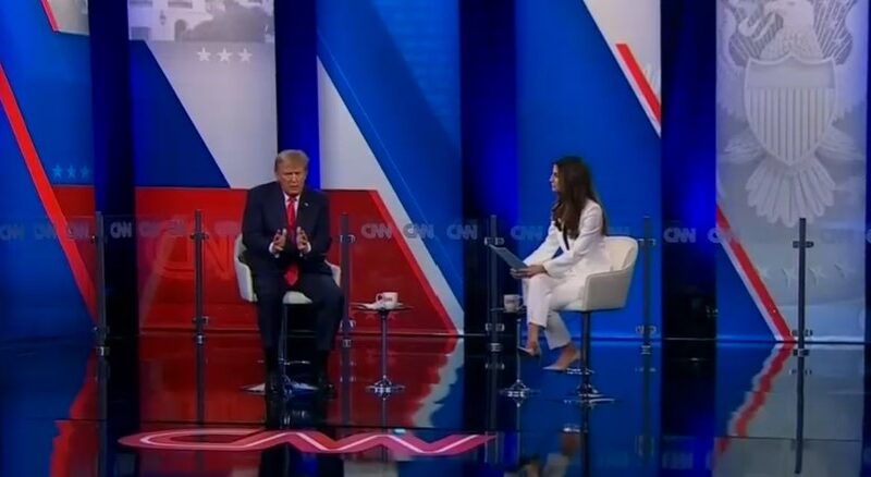 Trump talks to Kaitlin Collins at CNN Town Hall.