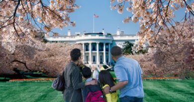 African American couple sightseeing at the White House