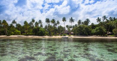 The clear coral waters off the Coral Coast.