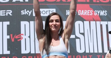 BEN SHALOM...S BOXXER FIGHT NIGHT.OKOLIE v BILLAM-SMITH.26/05/2023 BOURNEMOUTH PIER.WEIGH IN.PIC LAWRENCE LUSTIG/BOXXER.(PICS FREE FOR EDITORIAL USE ONLY).LIGHTWEIGHT CONTEST.KARRISS ARTINGSTALL v JADE TAYLOR