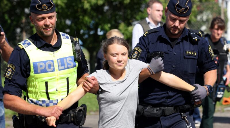 Police remove Greta Thunberg from climate protest hours after court hearing