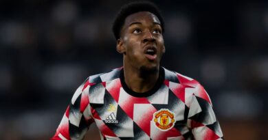 Manchester United's Anthony Elanga during the Premier League soccer match between Fulham and Manchester United at Craven Cottage in London, England, Sunday November 13th, 2022. (AP Photo/Leila Coker)