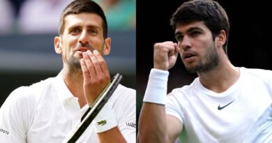 Novak Djokovic and Carlos Alcaraz at Wimbledon