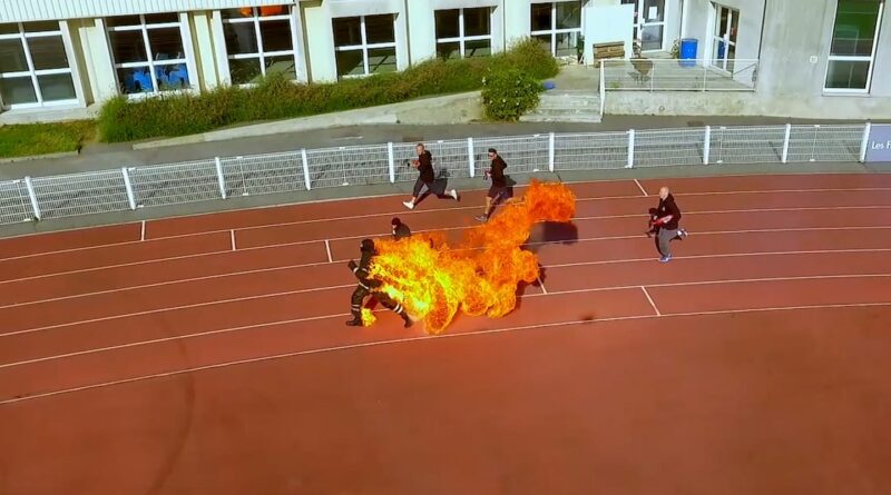 A firefighter broke a world record for farthest run — while on fire