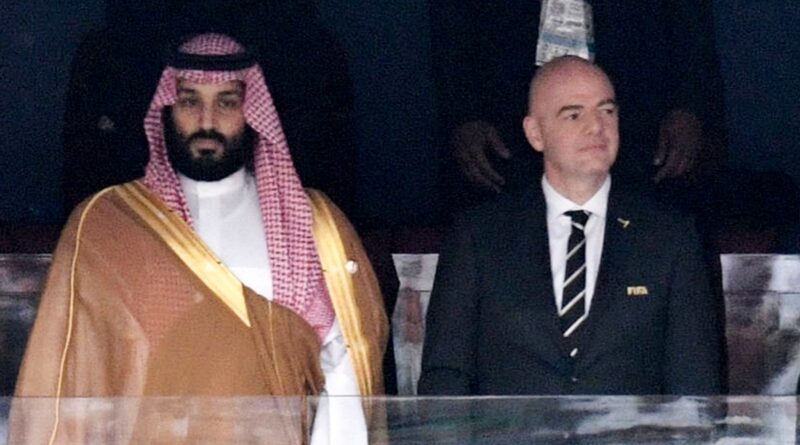 Saudi Arabia Crown Prince Mohammed bin Salman, left, FIFA President Gianni Infantino at the 2018 World Cup