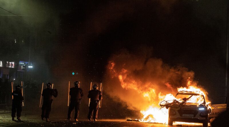 Far-right protesters burn and loot Dublin in worst violence ‘in decades’