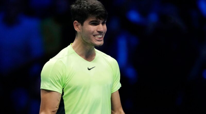 ATP Finals: Carlos Alcaraz eases to win as ranting Andrey Rublev self-destructs while Daniil Medvedev reaches final four