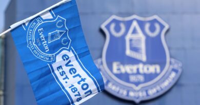 Everton badge and flag