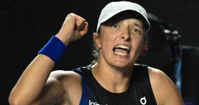 CANCUN, MEXICO - NOVEMBER 1: Poland's Iga Swiatek celebrates after she wins against Coco Gauff of the USA, on Day 4 of the GNP Seguros WTA Finals Cancun 2023 part of the Hologic WTA Tour, on November 1, 2023, in Cancun, Quintana Roo, Mexico. (Photo by Artur Widak/NurPhoto)