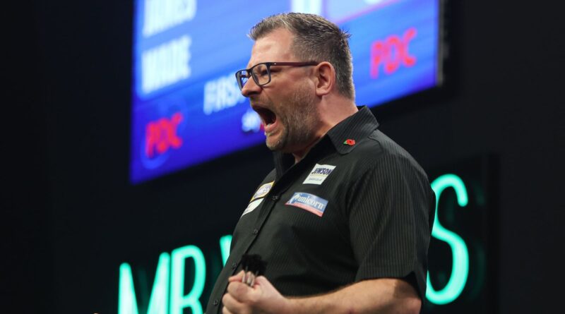 Grand Slam of Darts: Michael Smith title defence over after defeat to James Wade as Ryan Searle lands nine-darter