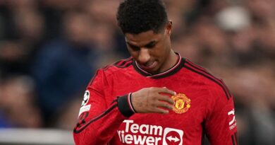 Marcus Rashford leaves the pitch after being sent off against FC Copenhagen