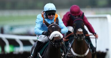 Marie's Rock on her way to victory in the Relkeel Hurdle at Cheltenham