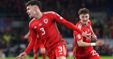 Wales' Neco Williams celebrates scoring against Turkey