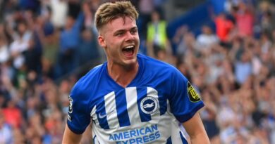 Evan Ferguson celebrates after opening the scoring for Brighton against Newcastle