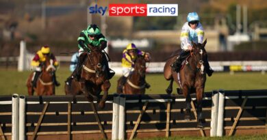 Thirtyfourstitches (right) in winning action at Plumpton