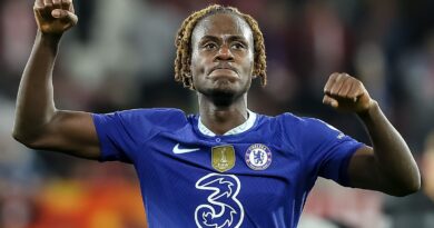 SALZBURG, AUSTRIA - OCTOBER 25: Trevoh Chalobah of Chelsea FC celebrate after the UEFA Champions League group E match between FC Salzburg and Chelsea FC at Football Arena Salzburg on October 25, 2022 in Salzburg, Austria. (Photo by Roland Krivec/DeFodi Images via Getty Images)