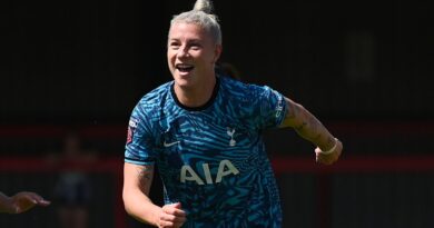 Bethany England celebrates after scoring against West Ham