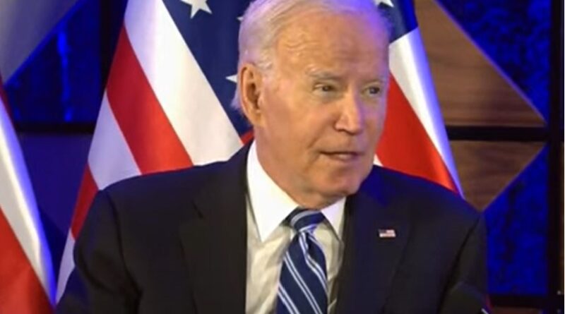 Biden says data shows Israel did not hit Gaza hospital with rocket.