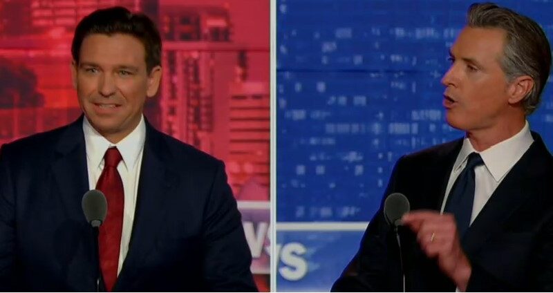 Gavin Newsom and Ron DeSantis debate on Hannity.