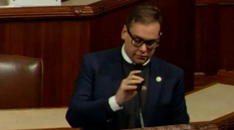 George Santos marks Holocaust Remembrance Day on the House floor.