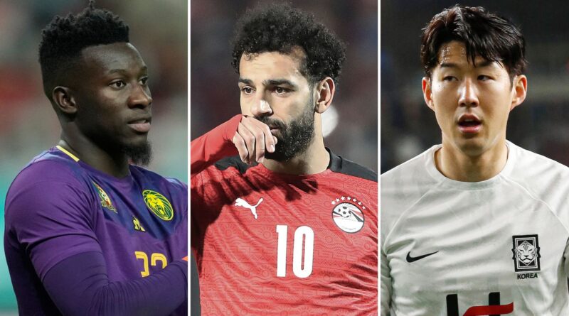 Andre Onana, Mohamed Salah and Heung-min Son