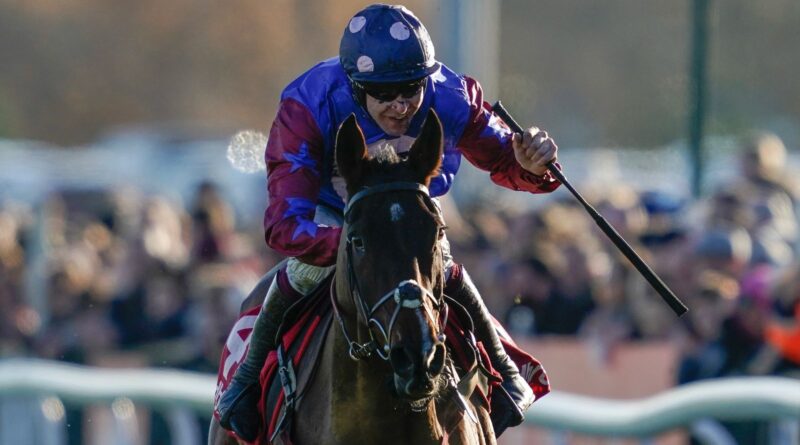 Aidan Coleman riding Paisley Park win The Ladbrokes Long Walk Hurdle at Kempton