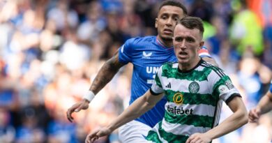 GLASGOW, SCOTLAND - SEPTEMBER 03: Celtic's David Turnbull during a cinch Premiership match between Rangers and Celtic at Ibrox Stadium, on September 03, 2023, in Glasgow, Scotland. (Photo by Alan Harvey / SNS Group)