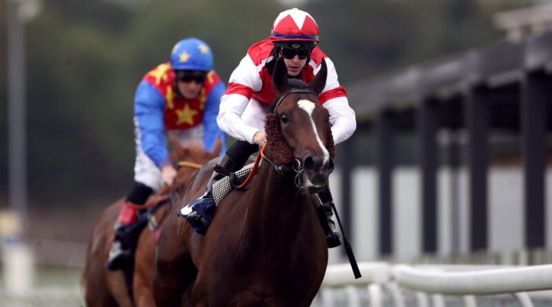 Cuban Breeze ridden by jockey Richard Kingscote wins the ..Simplepleasureschester Nursery Handicap at Chester Racecourse, Chester. PA Photo. Picture date: Monday August 10, 2020. See PA story RACING Chester. Photo credit should read: Tim Goode/PA Wire. RESTRICTIONS: Editorial use only. No commercial use.