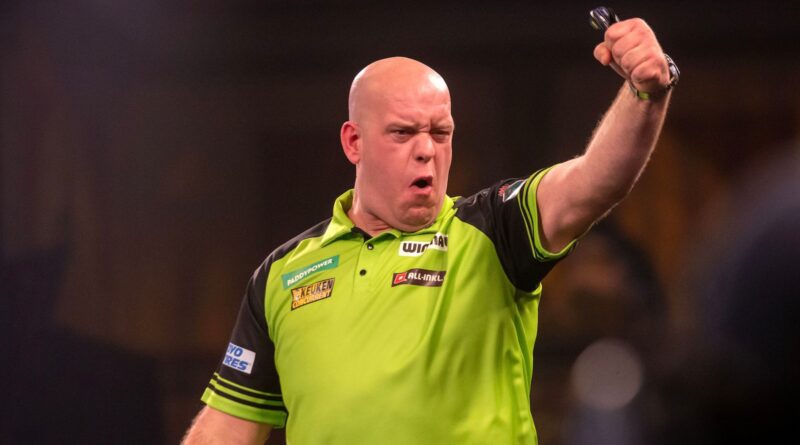 World Darts Championship: Michael van Gerwen cruises to victory as veteran Steve Beaton also wins ahead of retirement in 2024