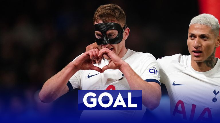 Tottenham Hotspur's Dejan Kulusevski (left) celebrates scoring their side's second goal of the game with team-mate Richarlison during the Premier League match at City Ground, Nottingham. Picture date: Friday December 15, 2023.