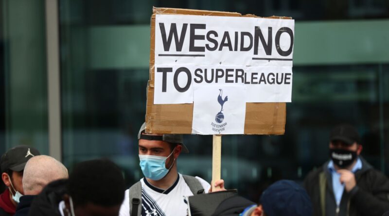 The European Super League protest by Tottenham fans in 2021