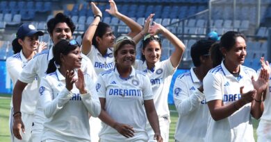 India celebrate beating Australia in Women's Test in Mumbai (Getty Images)