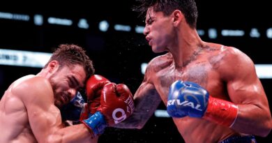 Ryan Garcia knocks out Oscar Duarte in eighth round to win comeback fight following Gervonta Davis loss