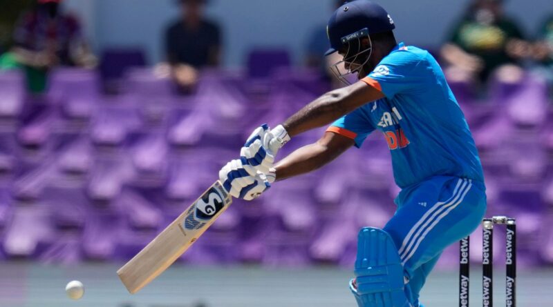 India's batsman Sanju Samson plays a side shot during the final One Day International cricket match between South Africa and India, at Boland Park in Paarl, South Africa, Thursday, Dec. 21, 2023. (AP Photo/Themba Hadebe)