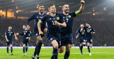 Scotland's Stuart Armstrong celebrates with John McGinn