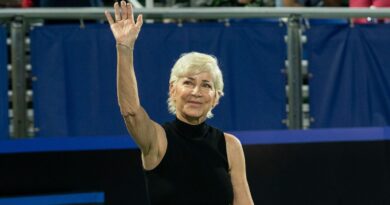 Chris Evert at the 2023 Billie Jean King Cup in Florida (AP)