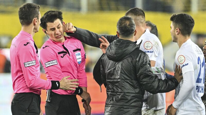 Turkish referee punched by soccer club president; nationwide matches halted