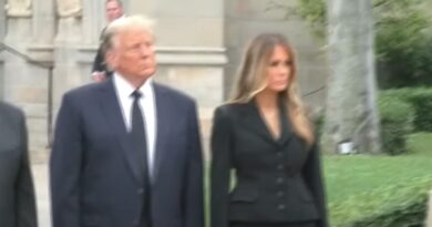 Melania and Donald Trump at her mother's funeral.