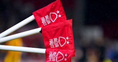 A general view of Nottingham Forest branded corner flags at the end of the Premier League match at the City Ground, Nottingham. Picture date: Friday August 18, 2023.