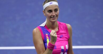 Petra Kvitova of the Czech Republic celebrates match point during her Women’s Singles third round match against Jessica Pegula of the United States on Day Five of the 2020 US Open at USTA Billie Jean King National Tennis Center on September 04, 2020 in the Queens borough of New York City.