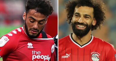 Tarryn Allarakhia, pictured during his time with Crawley Town, and Egypt's Mohamed Salah