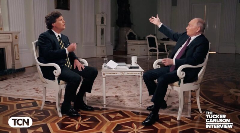 Putin, in rambling interview, barely lets Tucker Carlson get a word in