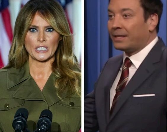 Jimmy Fallon tells a Melania Trump joke on The Tonight Show.