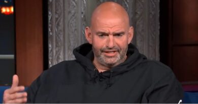 John Fetterman on Late Night With Stephen Colbert.