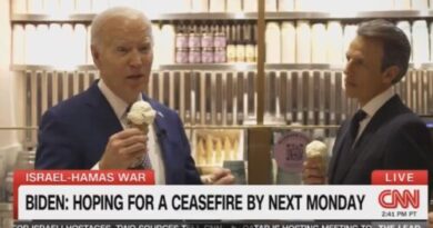 President Biden with Seth Meyer eating ice cream