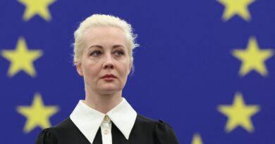 Navalny’s widow warns in E.U. speech of arrests at husband’s funeral