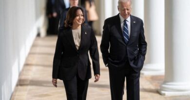 President Joe Biden and Vice President Kamala Harris walk along the Colonnade after Biden's remarks on the recent terrorist attacks in Israel, Tuesday, October 10, 2023, at the White House. (Official White House Photo by Lawrence Jackson)